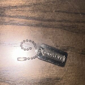 Coach Silver Mini Metal Hangtag Keychain